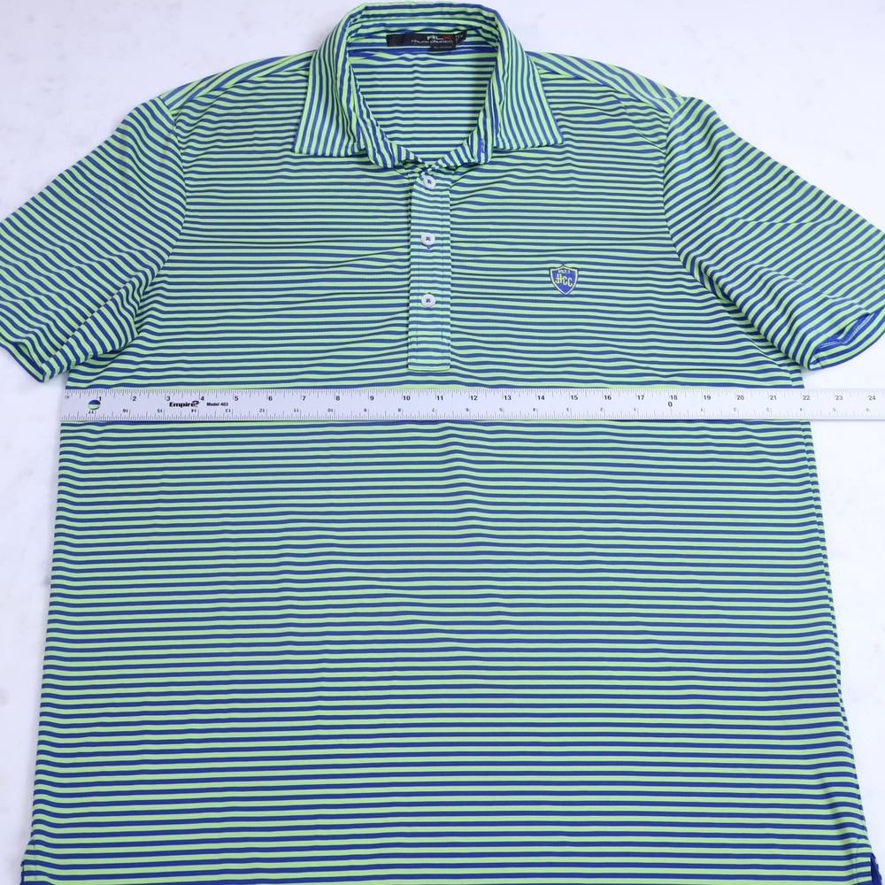 RLX Ralph Lauren Mens Medium Polo Shirt Striped HCC Country Club 1923 Maryland - Picture 10 of 12